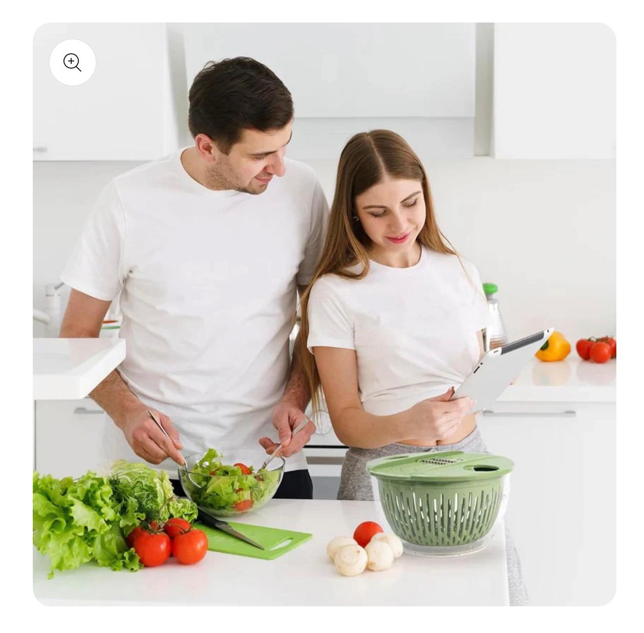Multifunctional Vegetable Salad Dehydrator and Cutter