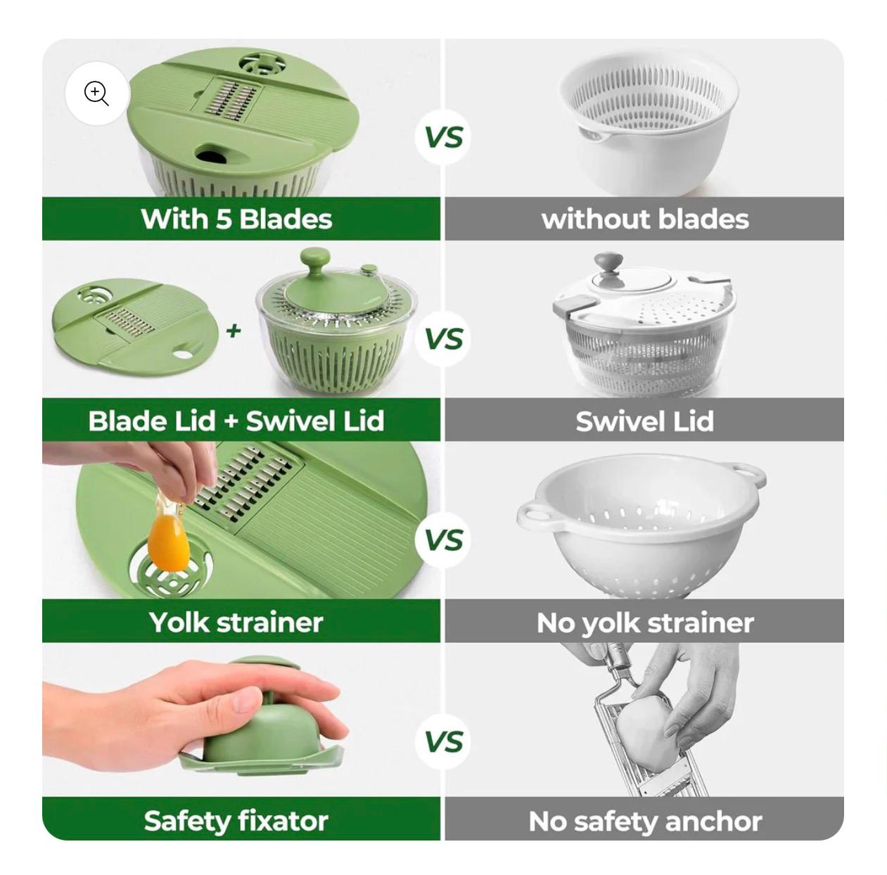Multifunctional Vegetable Salad Dehydrator and Cutter